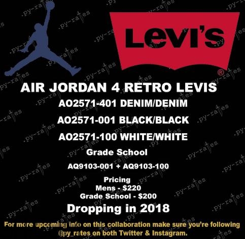 levis與air jordan 4聯(lián)名系列有哪幾款？