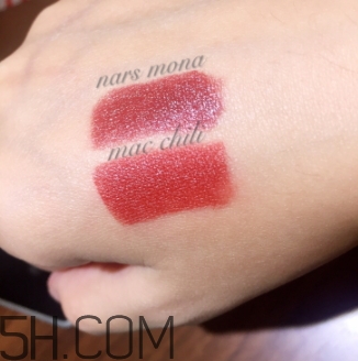 nars mona和mac chili顏色一樣嗎？nars mona和chili試色對比